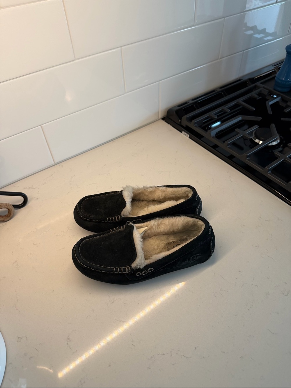 UGG Ansley Black Moccasin Slippers